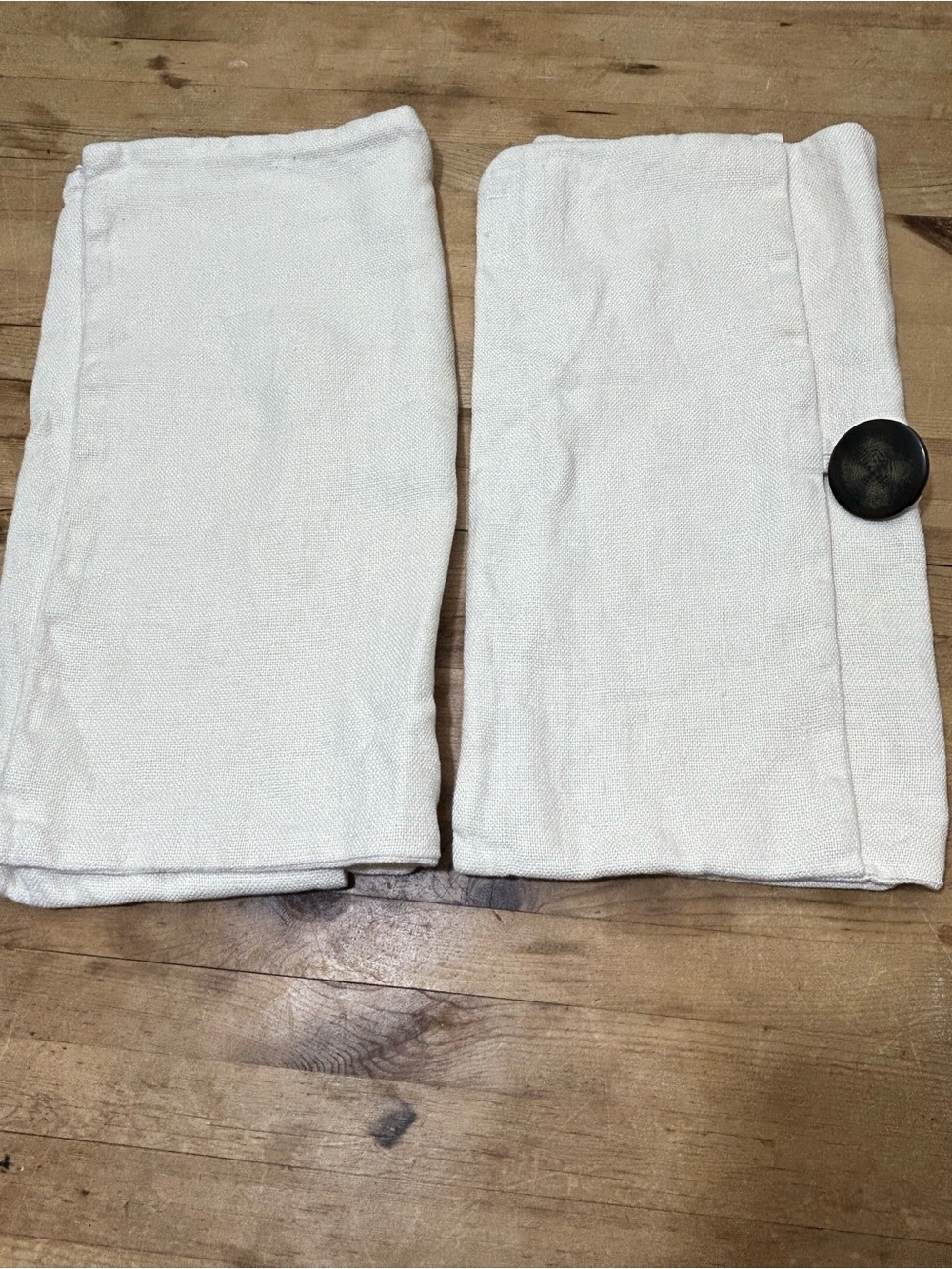 Pottery Barn Big Button Linen Pillow Covers x 2